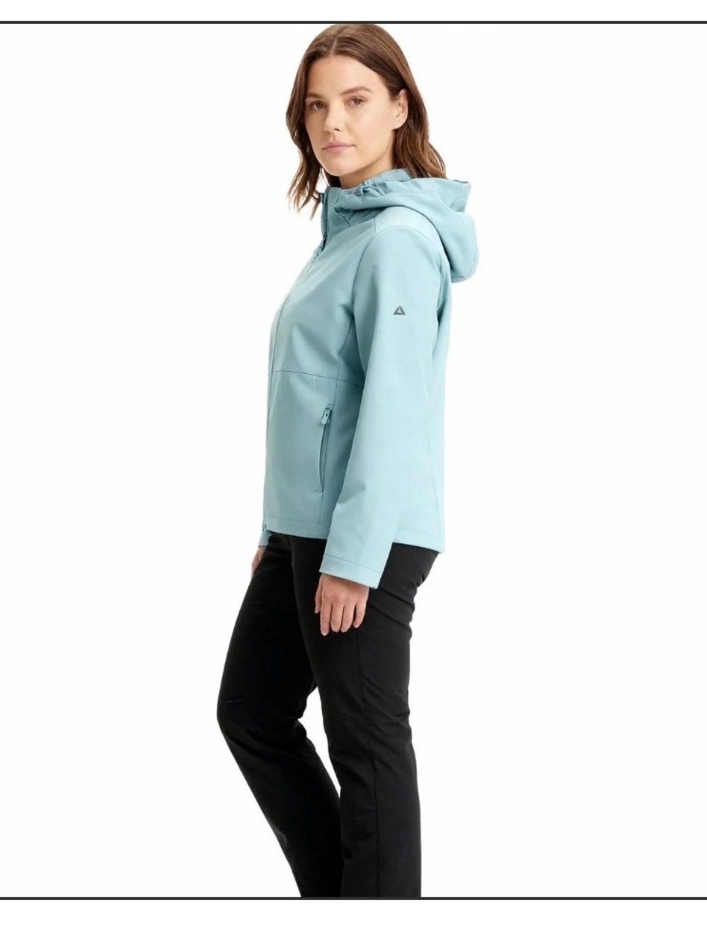 Light Blue Hooded Softshell Jacket - Women's